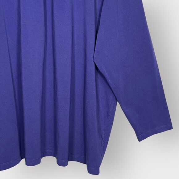Catherines Suprema Collection Shirt Women 3X Blue‎ Turtleneck Long Sleeve F61 - Picture 4 of 12